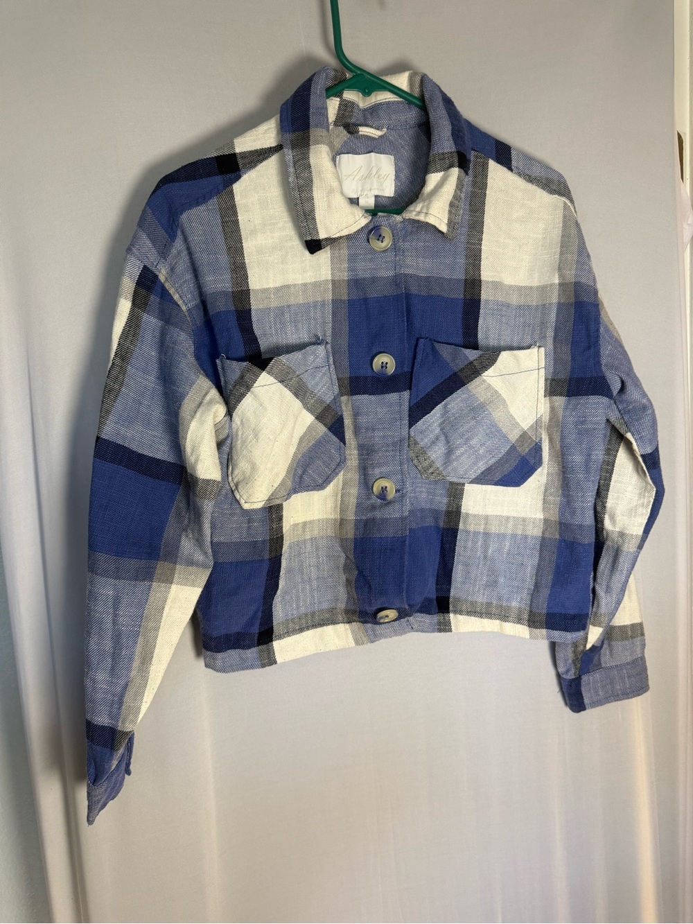 Ashley By 26 International Blue and White Striped Shirt - Picture 2 of 6